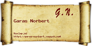 Garas Norbert névjegykártya